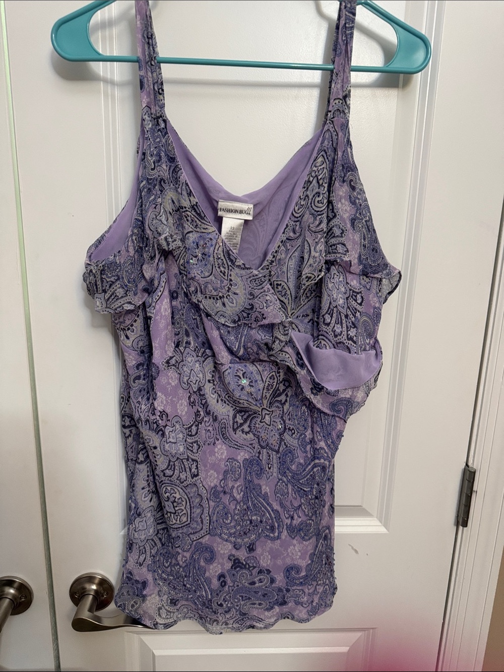 Fashion Bug Lilac Paisley V-Neck Tank